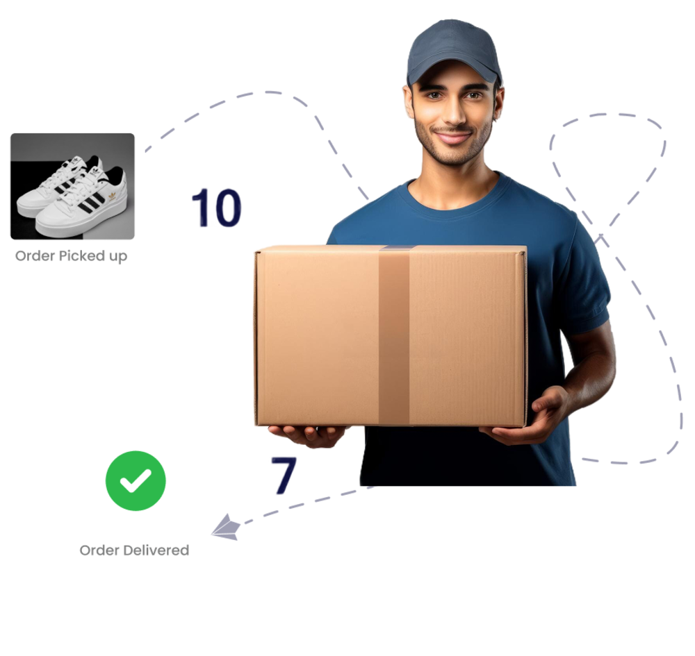 Warehouse logistics team preparing parcels